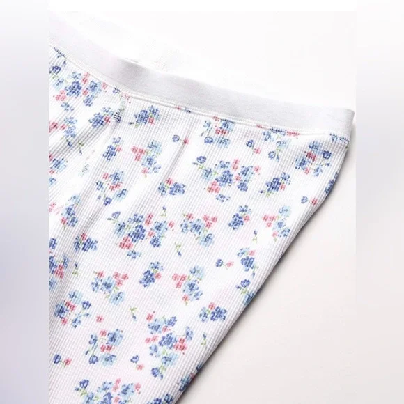 Amazon Essentials Womens Waffle Snug Fit Pajama Set- White Floral- US XS - Picture 3 of 8